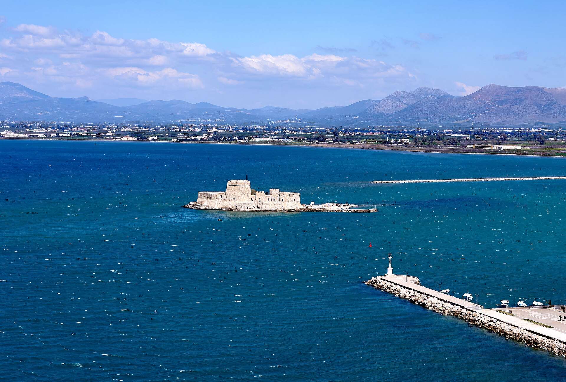 The Bourtzi fortress in Nafplio's harbour